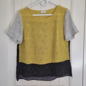 Akris punto pastina colorblock silk blouse office scandi girl summer